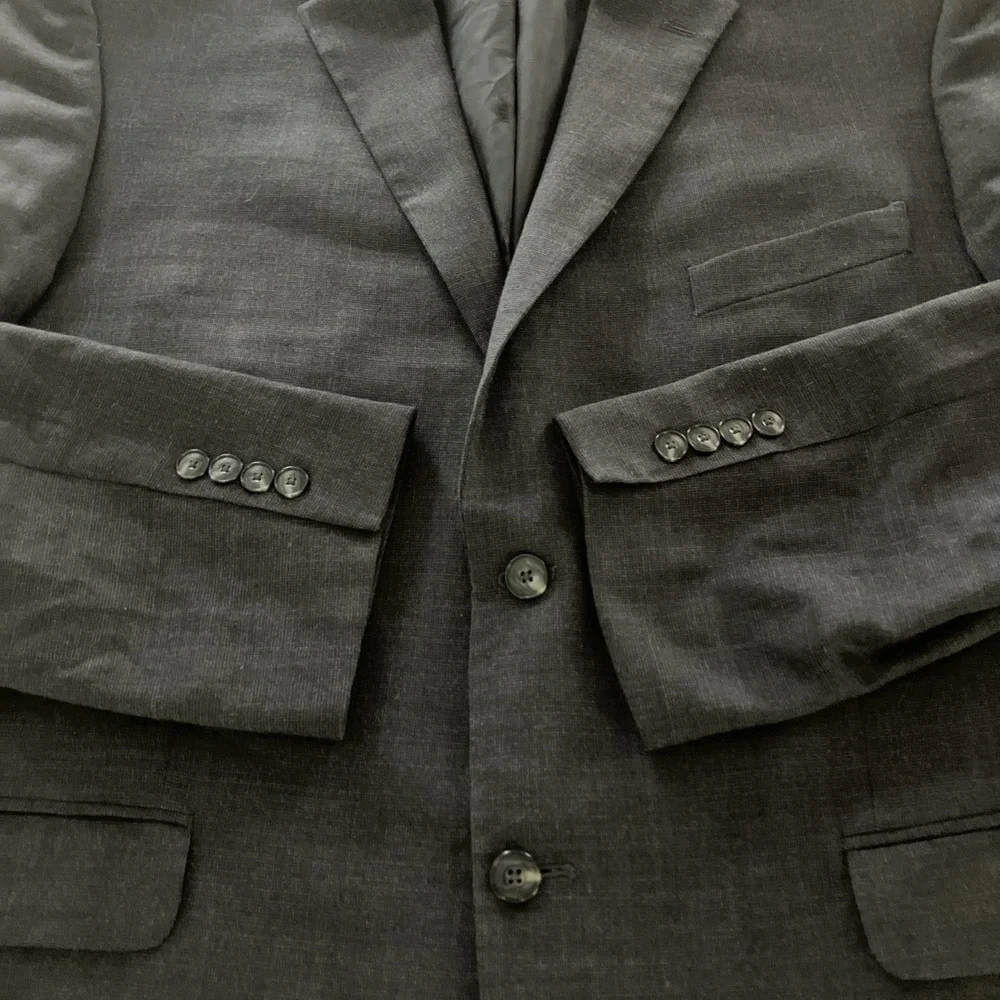 Jos A Bank Dark Gray Blazer Men's 46R Wool Spandex Blend 1905 Brrr Comfort